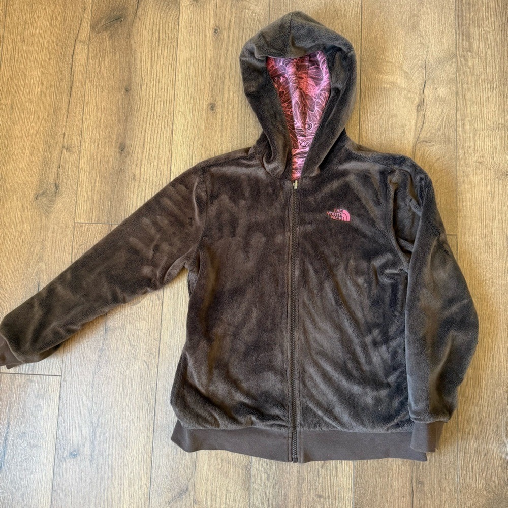 The North Face REVERSIBLE brown and‎ peacock jacket kids